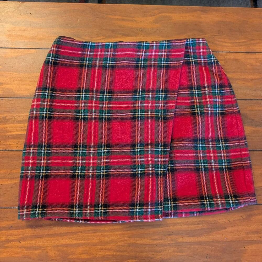 Hollister Red Plaid Mini Skirt